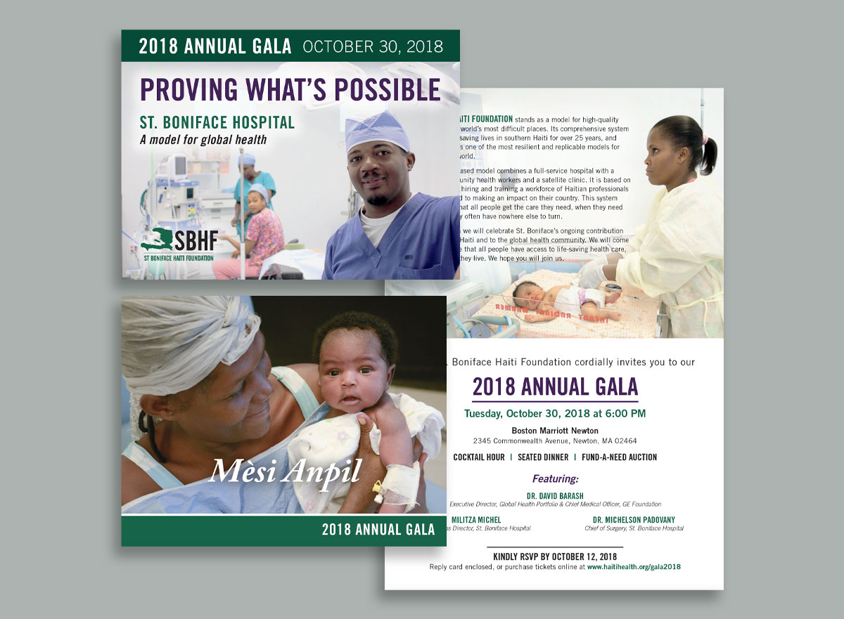 Integrated visuals and printed materials for gala fundraisers | BCG Connect Client | Creative Marketing for Fundraisers
