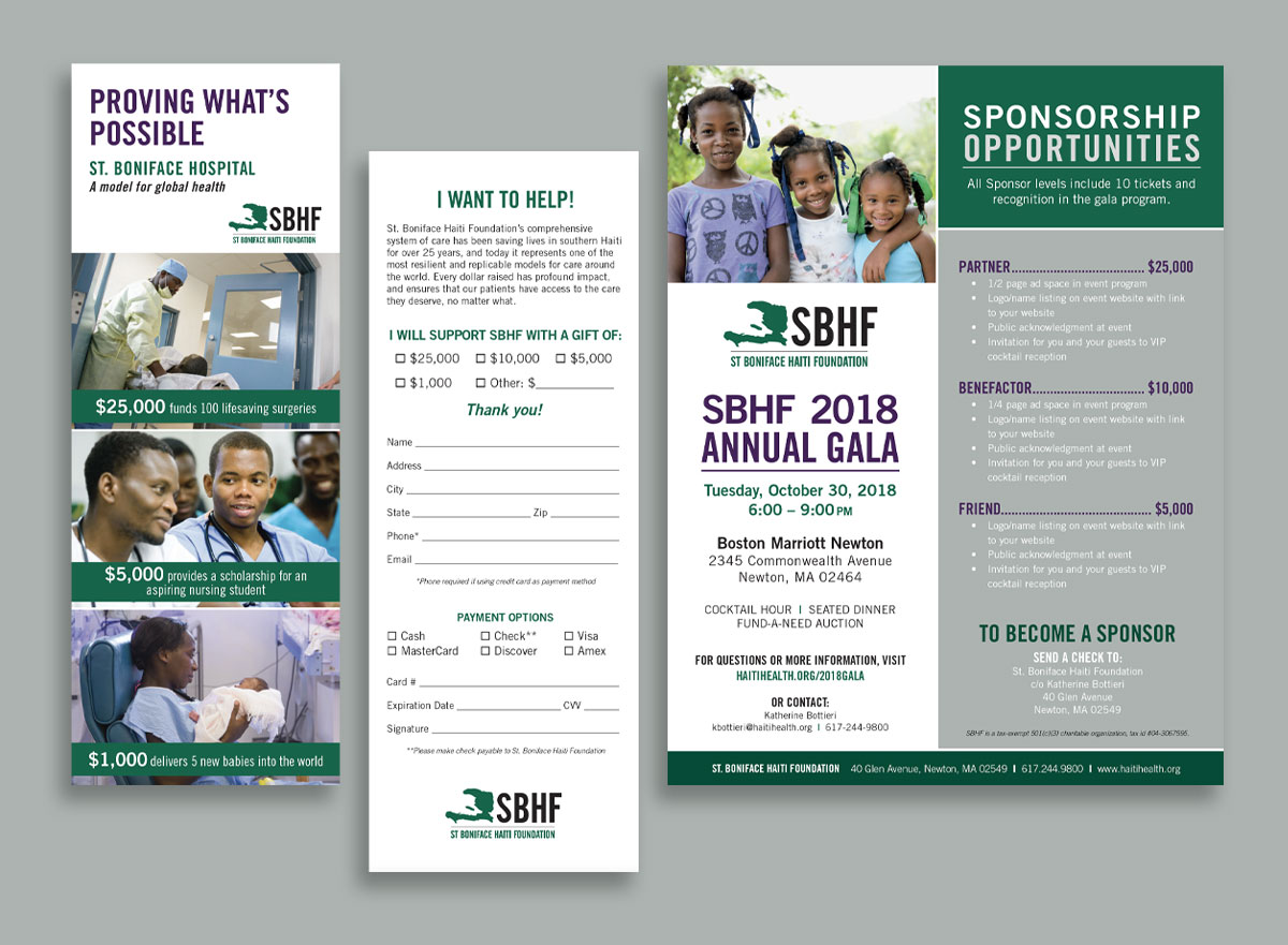 Integrated visuals and printed materials for gala fundraisers | BCG Connect Client | Creative Marketing for Fundraisers